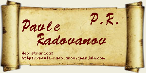 Pavle Radovanov vizit kartica